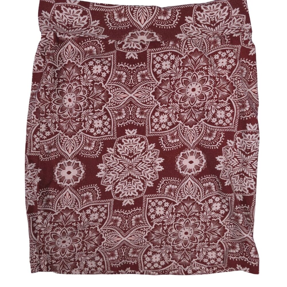 Charlotte Russe Womens XS Red Floral pencil Skirt boho